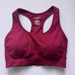 Tek Gear Seamless Low-Impact Sports Bra in burgundy. Size: Large